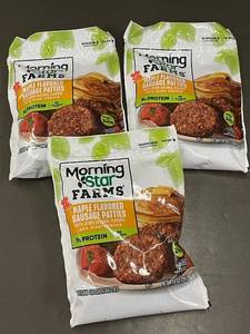 lot 65 image: H - MorningStar Farms Maple Flavored Sausage Patties (Lot of 3)