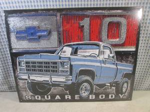 lot 7 image: (EC1) Chevy Square Body Tin Sign 16...