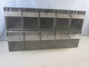 lot 136 image: (BR3) 2 - 5-Bin Organizers Plastic ...