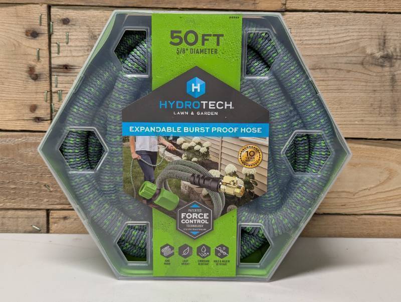 lot 208 image: Hydrotech 58 in. Dia. x 50 ft. Expandable Garden Water Hose