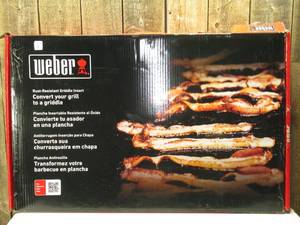 lot 1 image: Weber RustResistant Outdoor Griddle Insert, FullSize  Pre-Seasoned Carbon Steel Griddle