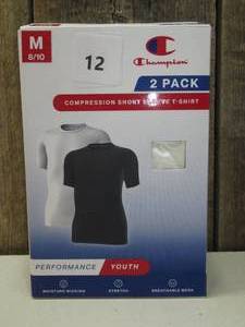 lot 12 image: Champion - 2 pk of youth medium compression short sleeve t-shirts