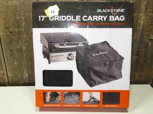 lot 13 image: Blackstone 17 Griddle Carry Bag Cover - Black Weather-Resistant Polyester, Zipper & Handles