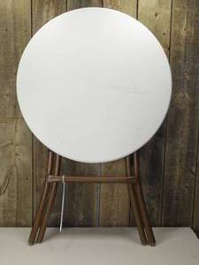 lot 75 image: French Cafe Folding Round Patio Bistro Table White - Threshold