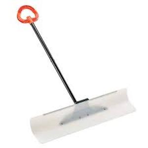lot 2 image: Snow Pusher Shovel, 40.55 in. Metal, Handle, Plastic, Outdoor Snowplow Shovel with Ergonomic Grip