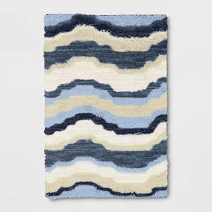lot 73 image: Waves Area Kids Rug BlueGreen 4ft x 5ft 6in - Pillowfort