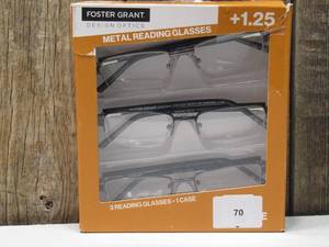 lot 36 image: Foster Grant Metal Reading Glasses 1.25