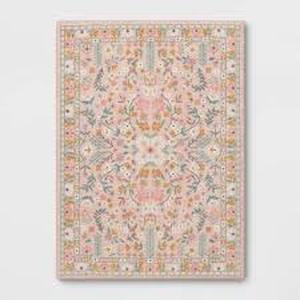 lot 76 image: 4x56 Floral Kids Rug Pink - Pillowfort