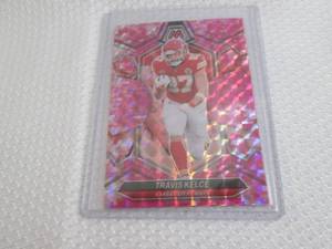lot 39 image: 2023 Mosaic Travis Kelce Pink Prizm...