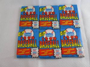 lot 51 image: 6 1991 Fleer Baseball Packs...