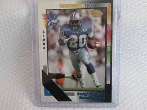 lot 52 image: 1992 Wild Card Barry Sanders Card...