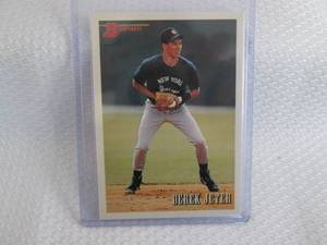 lot 92 image: 1993 Bowman Derek Jeter Card...