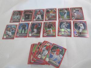 lot 100 image: 2021 Prizm Baseball Red Prizm Cards...