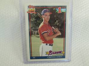 lot 129 image: 1991 Topps Chipper Jones Rookie Car...