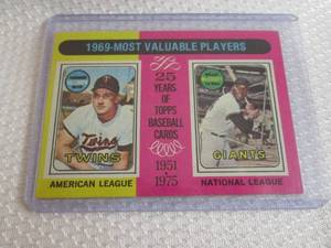 lot 156 image: 1975 Topps Killebrew & McCovey Card...