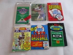 lot 157 image: 6-Assorted Sport Card Packs...