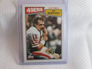 lot 159 image: 1987 Topps Joe Montana Card...