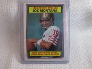 lot 238 image: 1983 Topps Joe Montana Card...