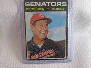 lot 240 image: 1971 Topps Ted Williams Card...