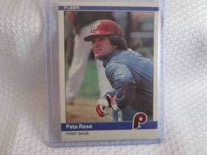 lot 243 image: 1984 Fleer Pete Rose Card...