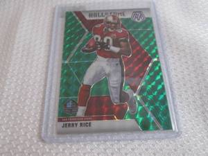 lot 261 image: 2020 Mosaic Jerry Rice Green Prizm...