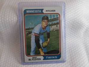 lot 288 image: 1974 Topps Bert Blyleven Card...