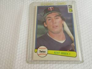 lot 289 image: 1982 Donruss Kent Hrbek Rookie Card...