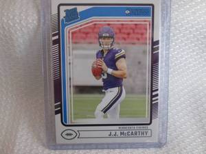 lot 308 image: 2024 Donruss J.J. McCarthy Rookie C...