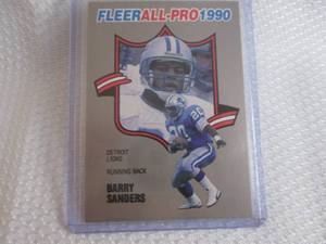 lot 310 image: 1990 Fleer Barry Sanders All Pro Ca...