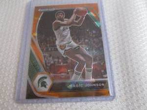 lot 329 image: 2021 Prizm Magic Johnson Orange Pri...
