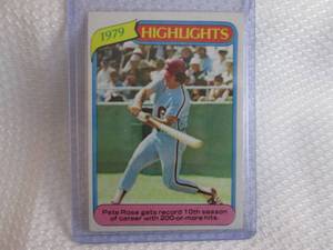 lot 334 image: 1980 Topps Pete Rose Highlight Card...