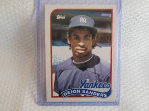 lot 347 image: 1989 Topps Deion Sanders Rookie Car...