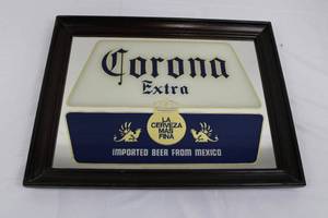 lot 1 image: Corona Extra Framed Beer Sign 14x19 - Imported Beer From Mexico Wall Art