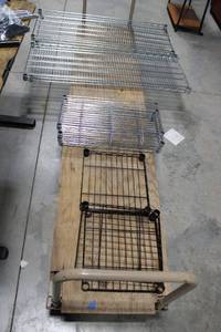 lot 38 image: Wire Shelving Racks - Chrome & Black