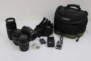 lot 72 image: Canon EOS Digital Rebel XTi DSLR Bundle with 18-55mm & 75-300mm Lenses, VIXIA HF M40 Camcorder