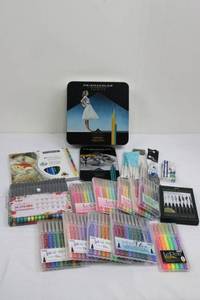lot 118 image: Prismacolor Premier Colored Pencils Full Set & Mixed Art Supplies Tin