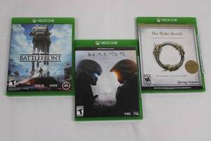lot 140 image: Xbox One Games Bundle - Star Wars Battlefront, Halo 5 Guardians, The Elder Scrolls Online