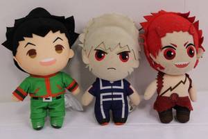 lot 146 image: Hunter X Hunter Plushies - Gon, Killua & My Hero Academia Character (Lot of 3)