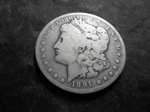 lot 18A image: 1891 CC Morgan Silver Dollar