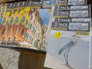 lot 49 image: 13 paper Art Prints 3 packs each...