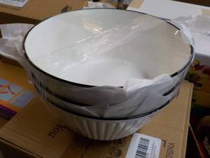 lot 185 image: 3 Ceramic Bowls 8 x 13...