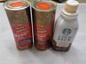 lot 300 image: 2 Peanut Oil and 1 Cold Brew Coffee...