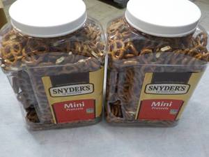 lot 304 image: 2 jugs Snyders Mini Pretzels...