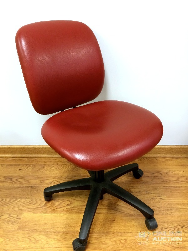 Hon Red Rolling Deluxe Faux Leather Chair
