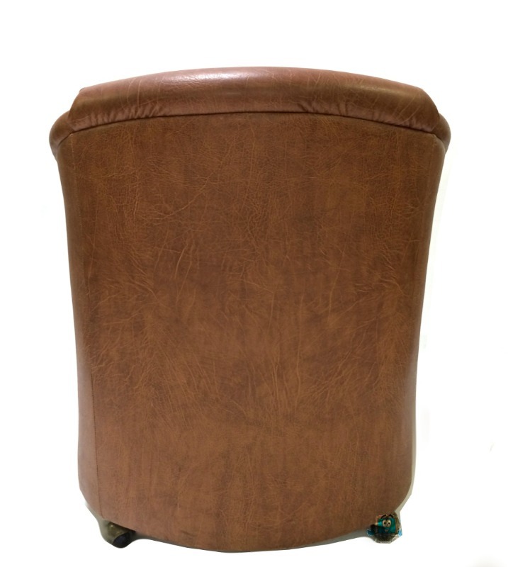 3 Vintage Vinyl Large Barrel Chairs