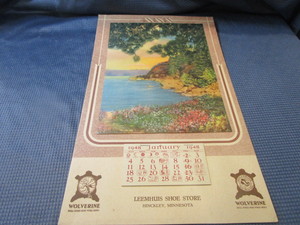 lot 21 image: 1948 Calendar Leemhuis Shoe Store, Hinckley, MN