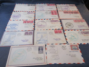 lot 61 image: 14 First Flight Air Mail Envelopes