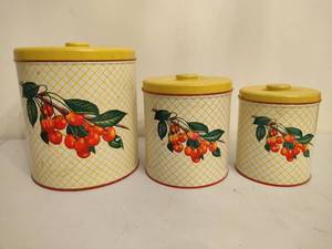 lot 37 image: Decoware Set of Three Vintage Canisters