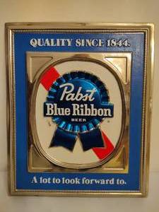 lot 56 image: Pabst Blue Ribbon Beer Hanging Bar Sign