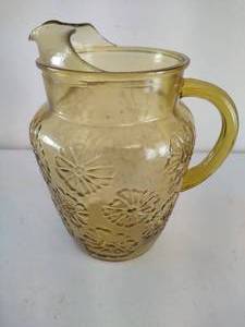 lot 79 image: Anchor Hocking Spring Song Amber Pitcher